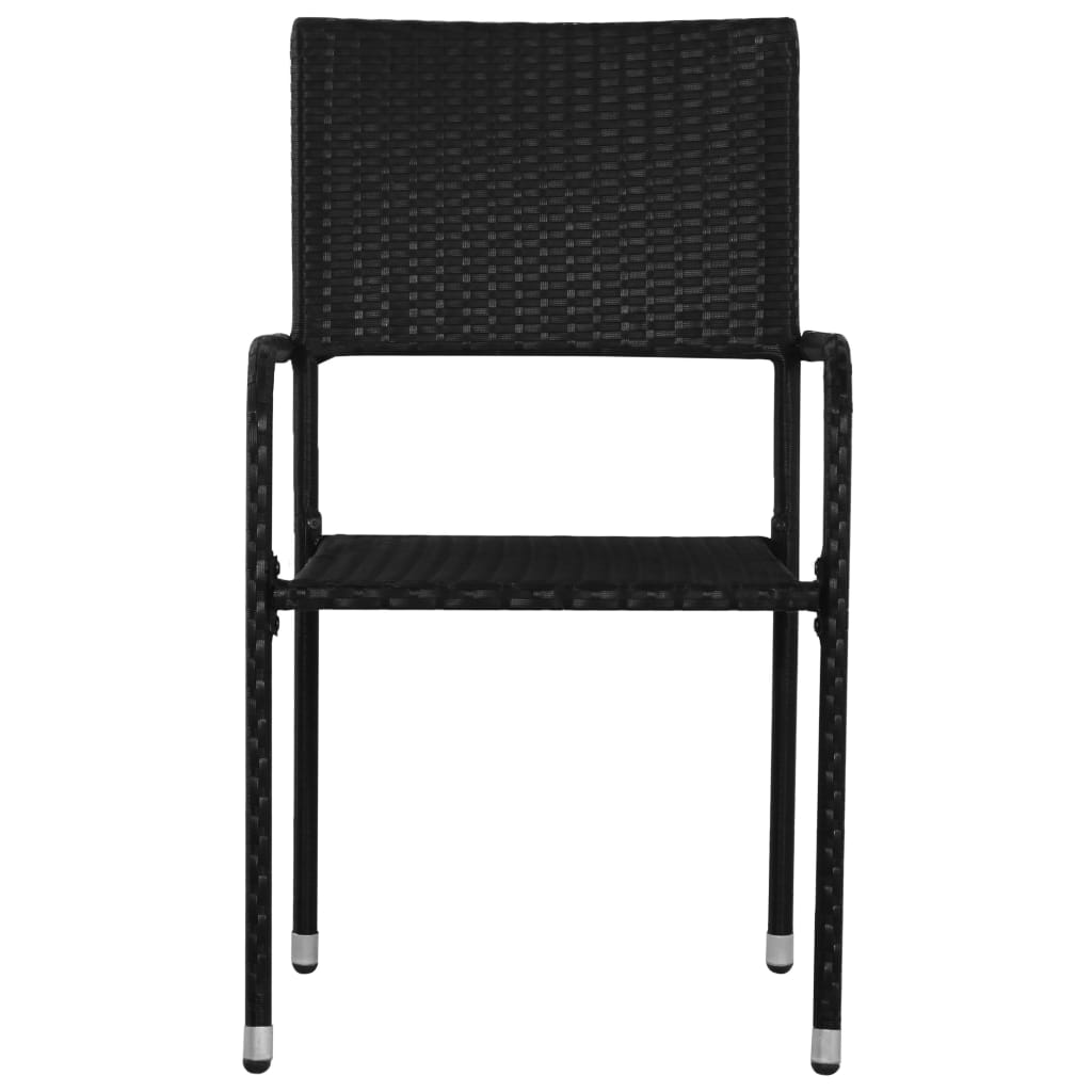 Set Mobili da Pranzo Giardino 7 pz in Polyrattan Nero 3072499