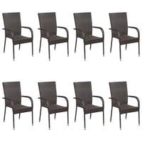 Set Mobili da Pranzo Giardino 9 pz in Polyrattan Grigio 3072504