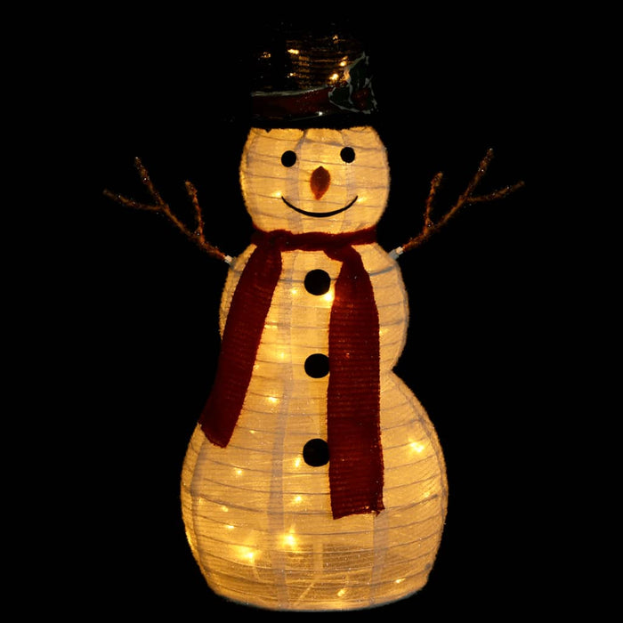 Figura Natalizia Pupazzo di Neve a LED Tessuto Pregiato 60 cm 329759