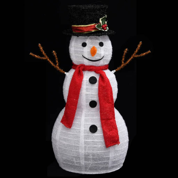 Figura Natalizia Pupazzo di Neve a LED Tessuto Pregiato 60 cm 329759