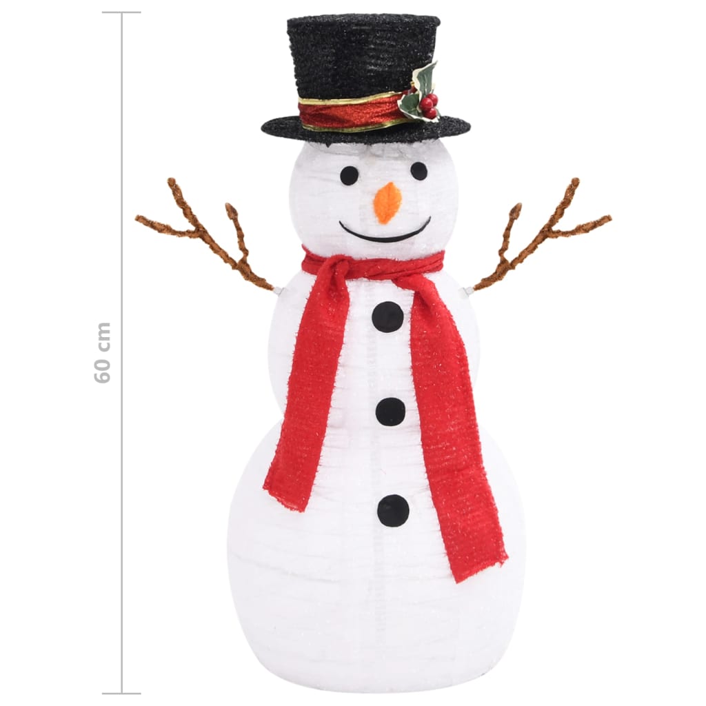 Figura Natalizia Pupazzo di Neve a LED Tessuto Pregiato 60 cm 329759