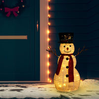 Figura Natalizia Pupazzo di Neve a LED Tessuto Pregiato 60 cm 329759