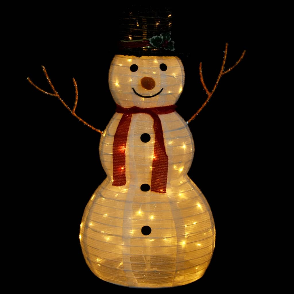 Figura Natalizia Pupazzo di Neve a LED Tessuto Pregiato 90 cm cod mxl 39826