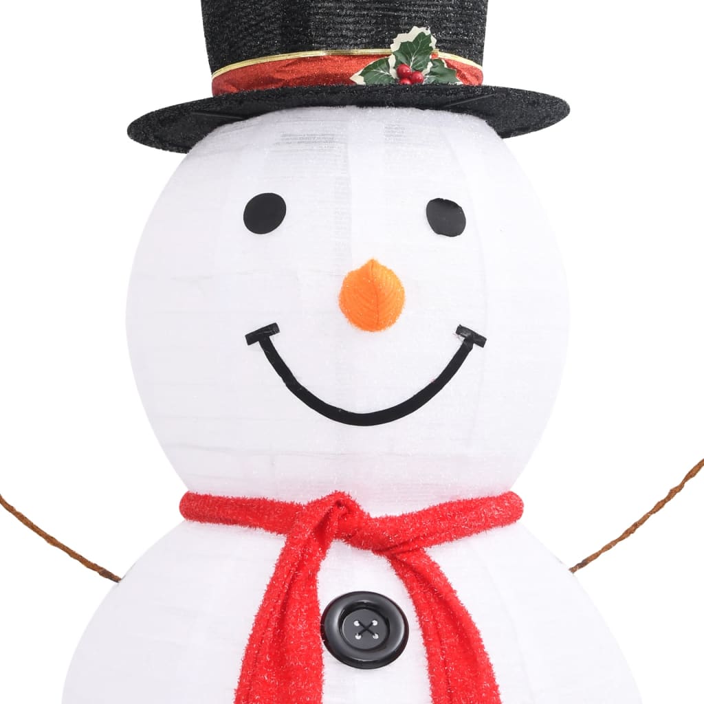 Figura Natalizia Pupazzo di Neve a LED Tessuto Pregiato 180 cm 329762