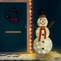 Figura Natalizia Pupazzo di Neve a LED Tessuto Pregiato 180 cm 329762