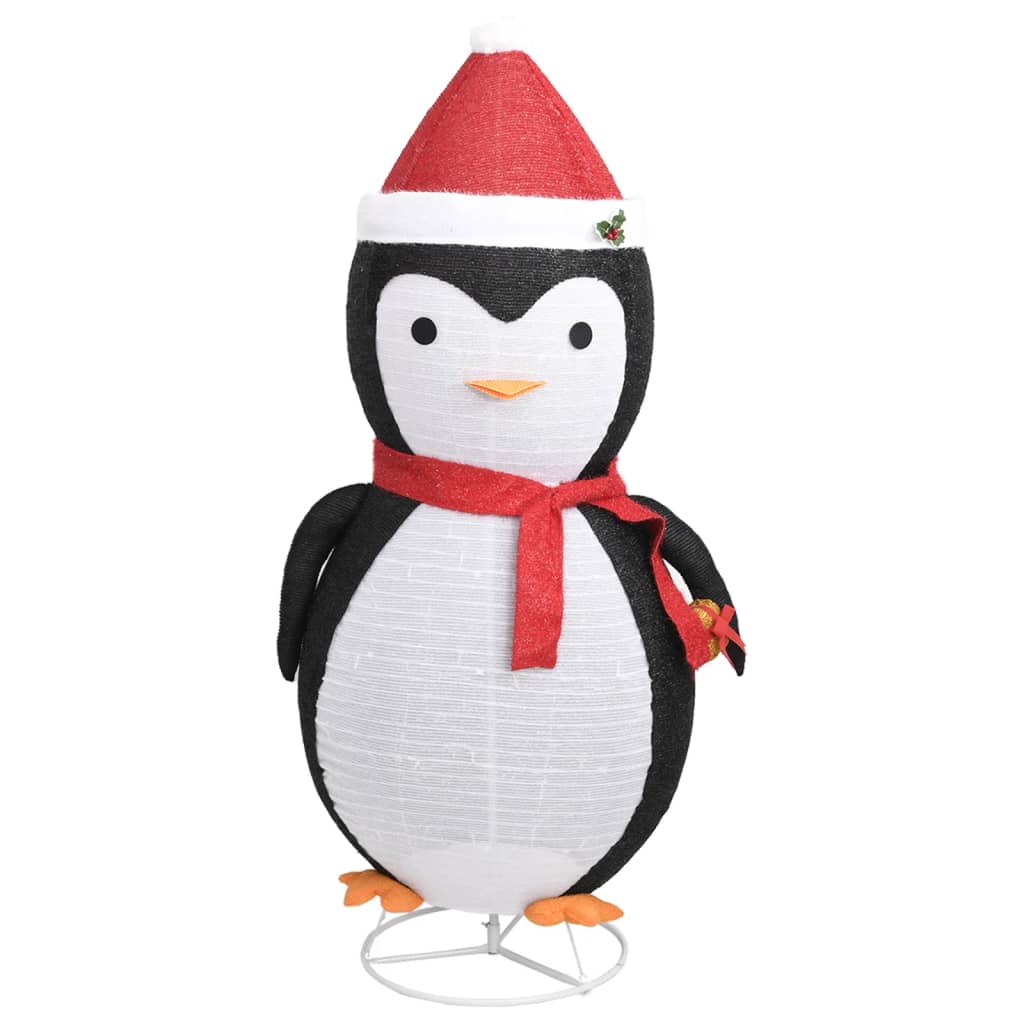 Figura Decorativa Pinguino Natale con LED Tessuto Lusso 180cm cod 11538