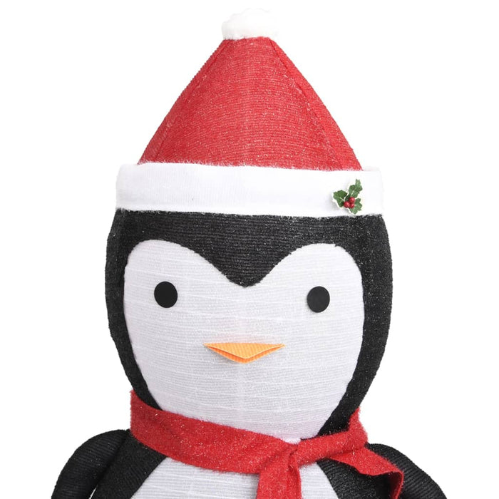 Figura Decorativa Pinguino Natale con LED Tessuto Lusso 180cm