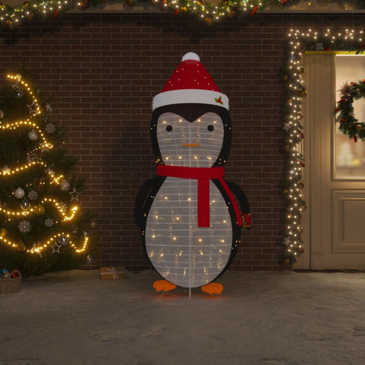 Figura Decorativa Pinguino Natale con LED Tessuto Lusso 180cm cod 11538