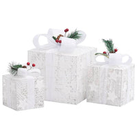 Scatole Regalo Decorative Natale 3pz Bianche da Esterno Interni cod mxl 50608