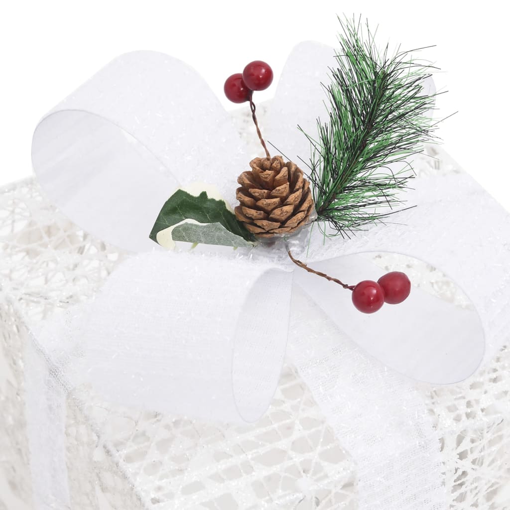 Scatole Regalo Decorative Natale 3pz Bianche da Esterno Interni cod mxl 50608