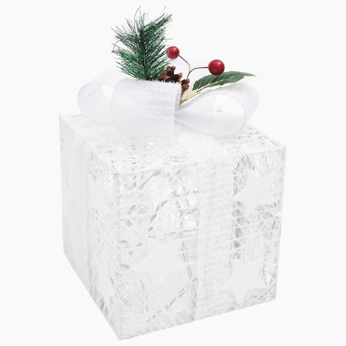 Scatole Regalo Decorative Natale 3pz Bianche da Esterno Interni cod mxl 50608