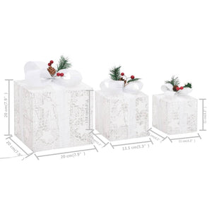 Scatole Regalo Decorative Natale 3pz Bianche da Esterno Interni cod mxl 50608