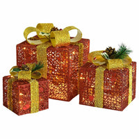 Scatole Regalo Decorative Natale 3pz Rosse da Esterno Interni 329767