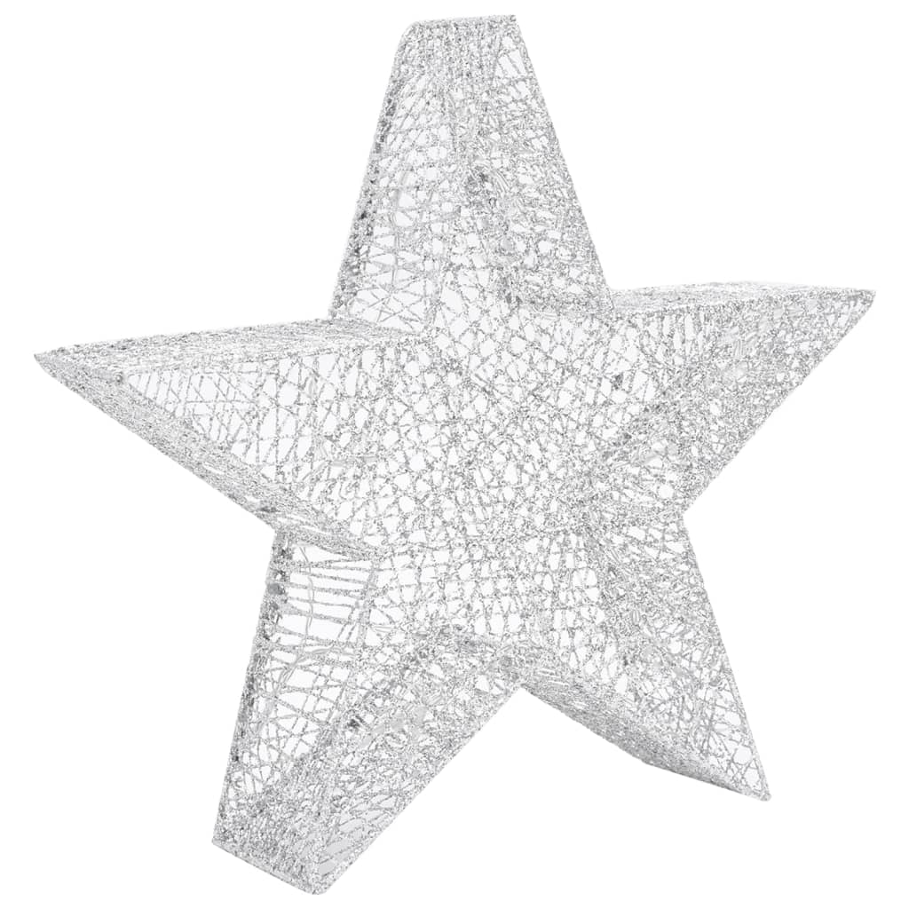 Decorazioni Natale Stelle 3 pz Argento Rete LED Interni Esterni 329776