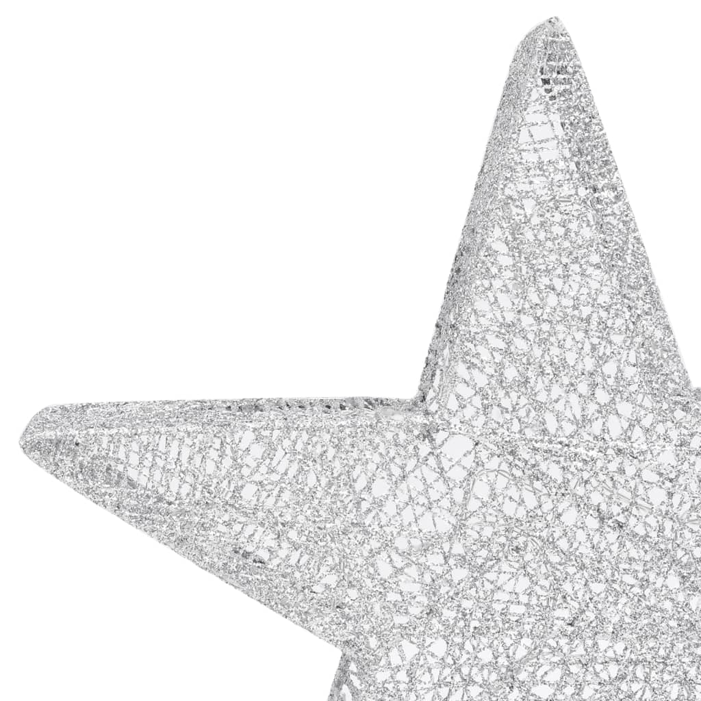 Decorazioni Natale Stelle 3 pz Argento Rete LED Interni Esterni 329776