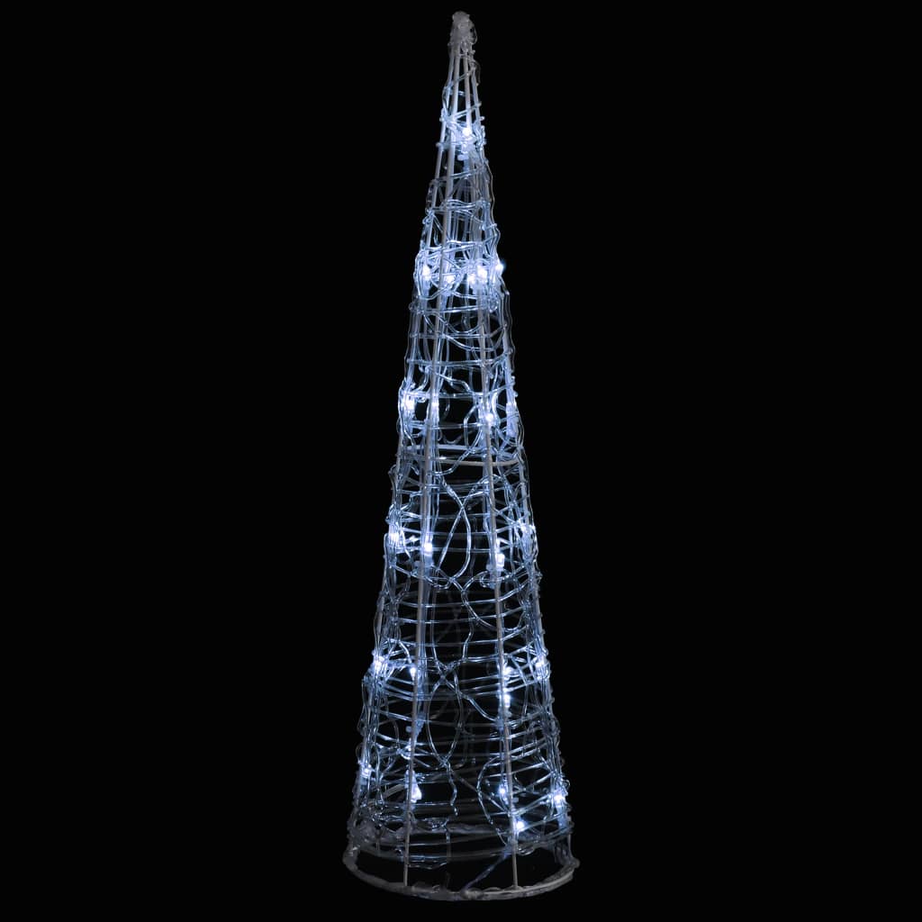 Piramide Decorativa Cono di Luce LED Acrilico Bianco Freddo 60cm