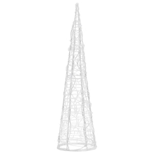 Piramide Decorativa Cono di Luce LED Acrilico Bianco Freddo 60cm