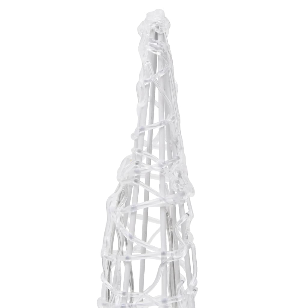 Piramide Decorativa Cono di Luce LED Acrilico Bianco Freddo 60cm