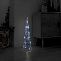 Piramide Decorativa Cono di Luce LED Acrilico Bianco Freddo 60cm