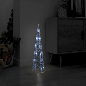 Piramide Decorativa Cono di Luce LED Acrilico Bianco Freddo 60cm