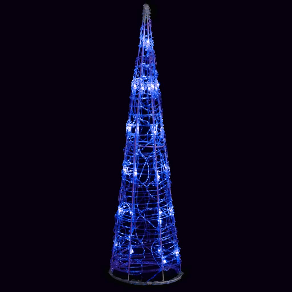 Piramide Decorativa Cono di Luce LED Acrilico Blu 60 cm