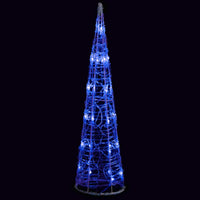 Piramide Decorativa Cono di Luce LED Acrilico Blu 60 cm