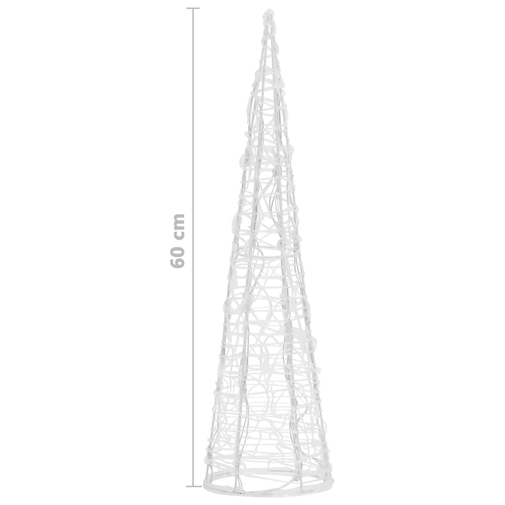 Piramide Decorativa Cono di Luce LED Acrilico Blu 60 cm