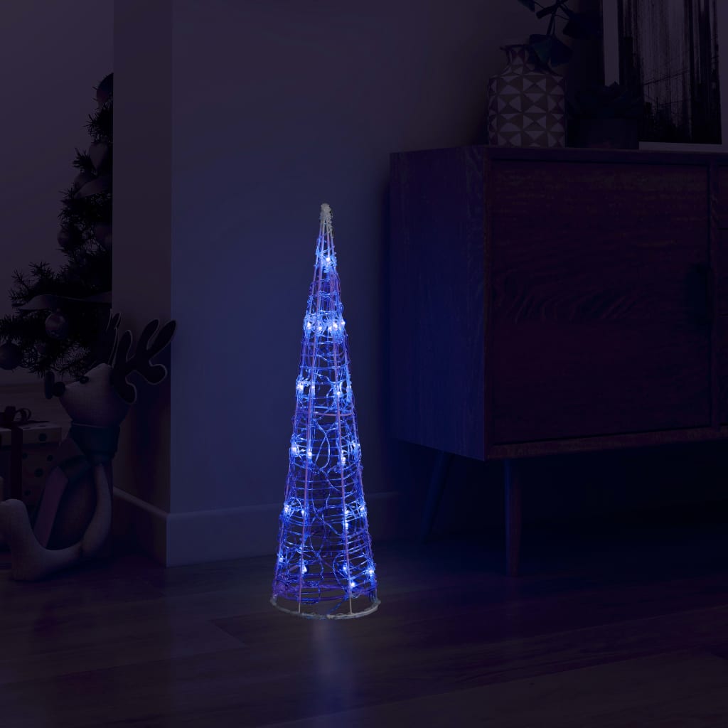 Piramide Decorativa Cono di Luce LED Acrilico Blu 60 cm