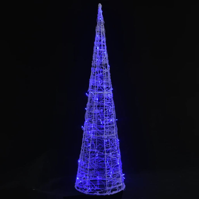 Piramide Decorativa Cono di Luce LED Acrilico Blu 90 cm