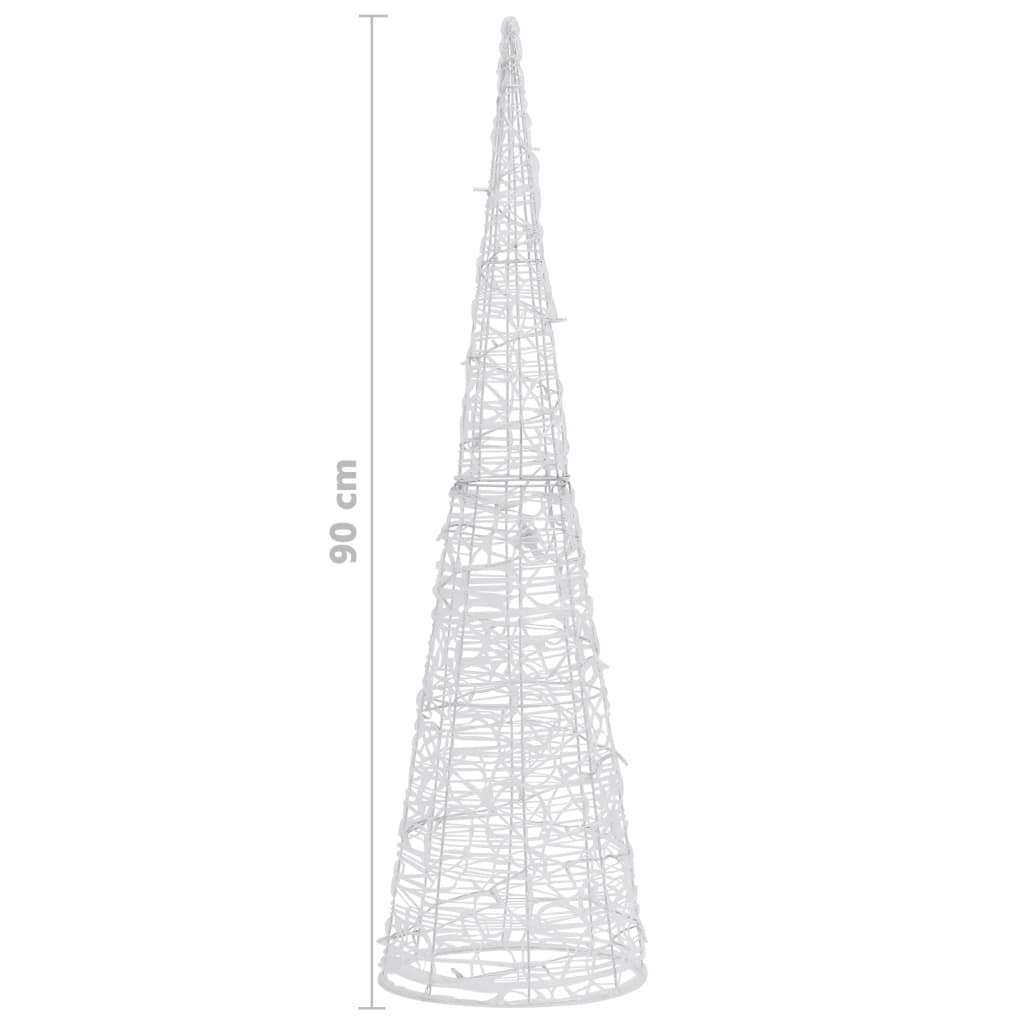 Piramide Decorativa Cono di Luce LED Acrilico Blu 90 cm