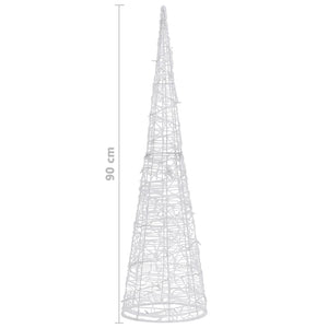 Piramide Decorativa Cono di Luce LED Acrilico Blu 90 cm