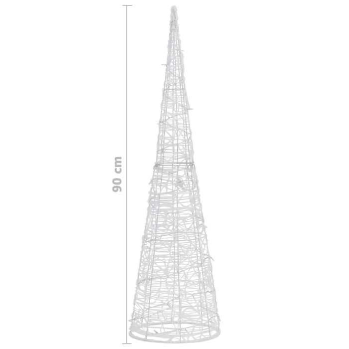 Piramide Decorativa Cono di Luce LED Acrilico Blu 90 cm