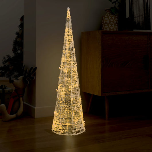 Piramide Decorativa Cono di Luce LED Acrilico Bianco Caldo 120cm 329805