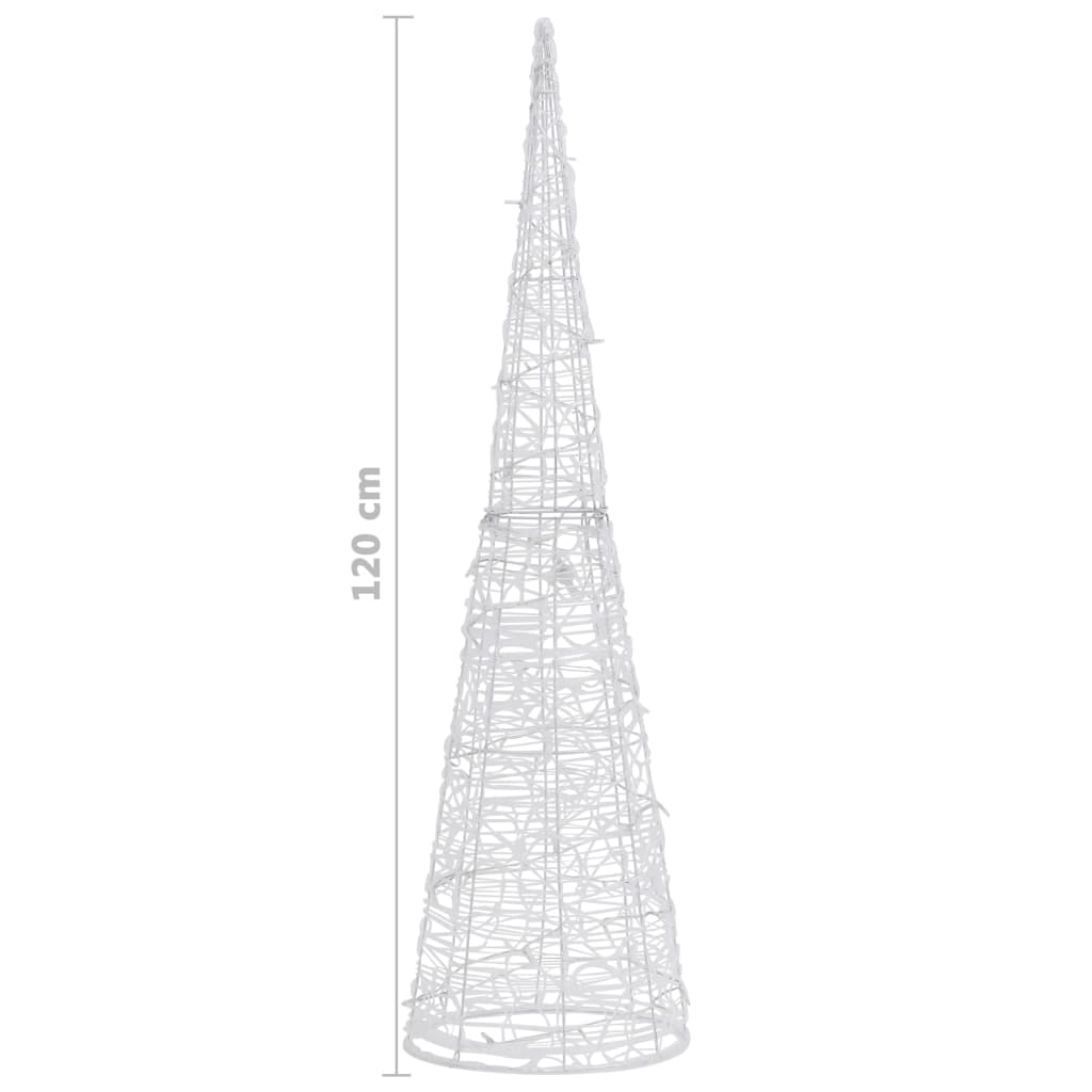 Piramide Decorativa Cono di Luce LED Acrilico Bianco Freddo 120cm