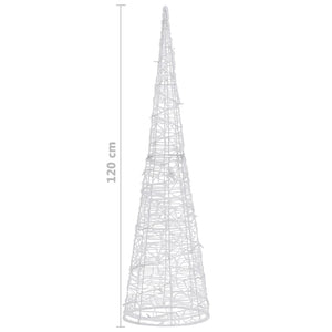 Piramide Decorativa Cono di Luce LED Acrilico Bianco Freddo 120cm