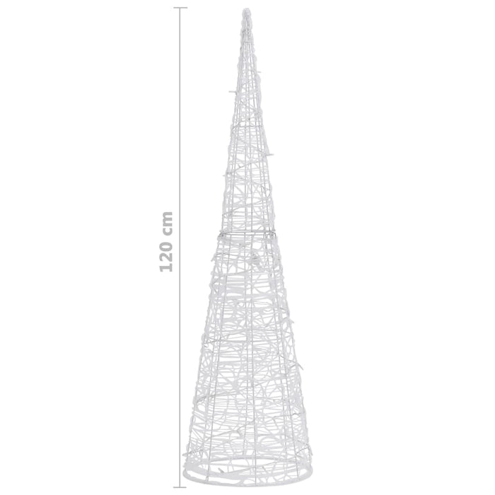 Piramide Decorativa Cono di Luce LED Acrilico Bianco Freddo 120cm