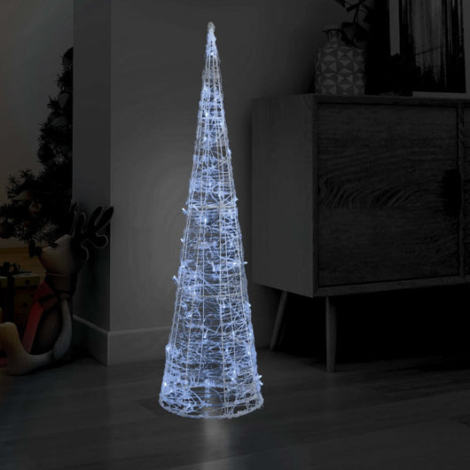 Piramide Decorativa Cono di Luce LED Acrilico Bianco Freddo 120cm