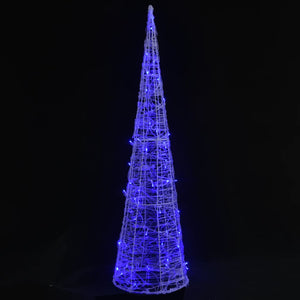 Piramide Decorativa Cono di Luce LED Acrilico Blu 120 cm