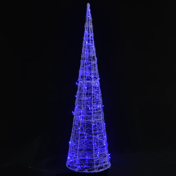 Piramide Decorativa Cono di Luce LED Acrilico Blu 120 cm