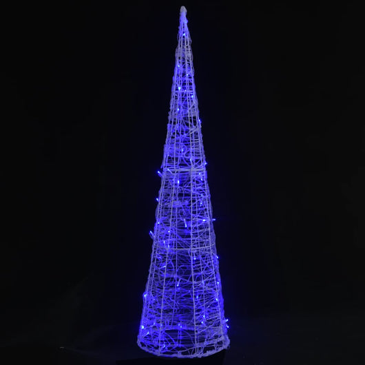 Piramide Decorativa Cono di Luce LED Acrilico Blu 120 cm 329807