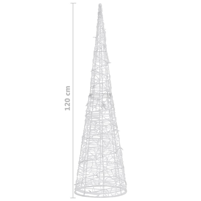 Piramide Decorativa Cono di Luce LED Acrilico Blu 120 cm