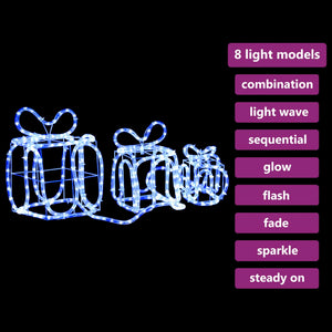 Decorazione Natale Scatole Regalo con 180 LED Interni Esterni