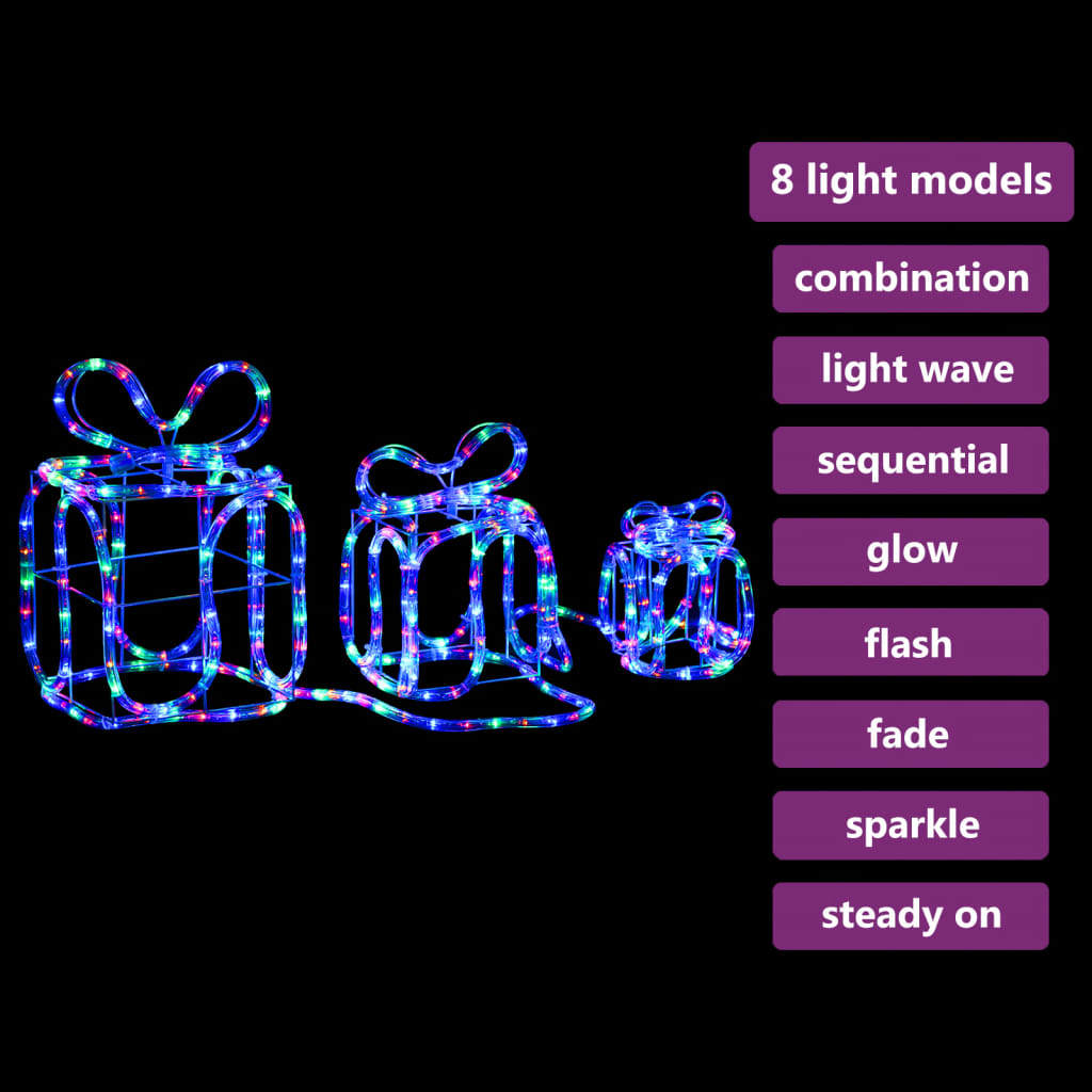 Decorazione Natale Scatole Regalo con 180 LED Interni Esterni cod mxl 35247