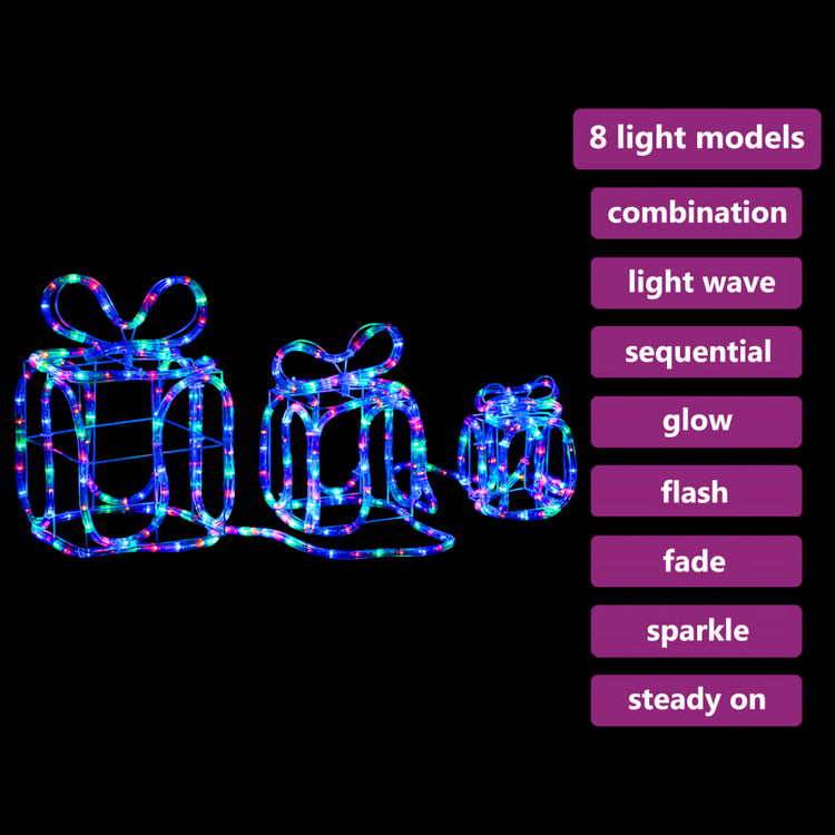 Decorazione Natale Scatole Regalo con 180 LED Interni Esterni cod mxl 35247