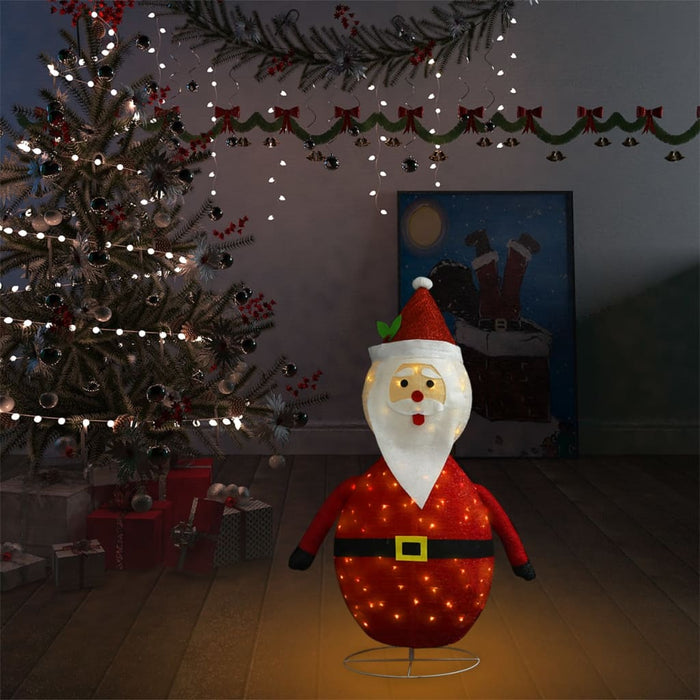 Figura Natalizia Babbo Natale a LED in Tessuto Pregiato 90 cm