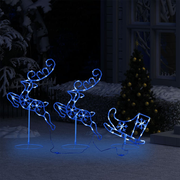 Decorazione di Natale Slitta Renne in Acrilico 260x21x87cm Blu