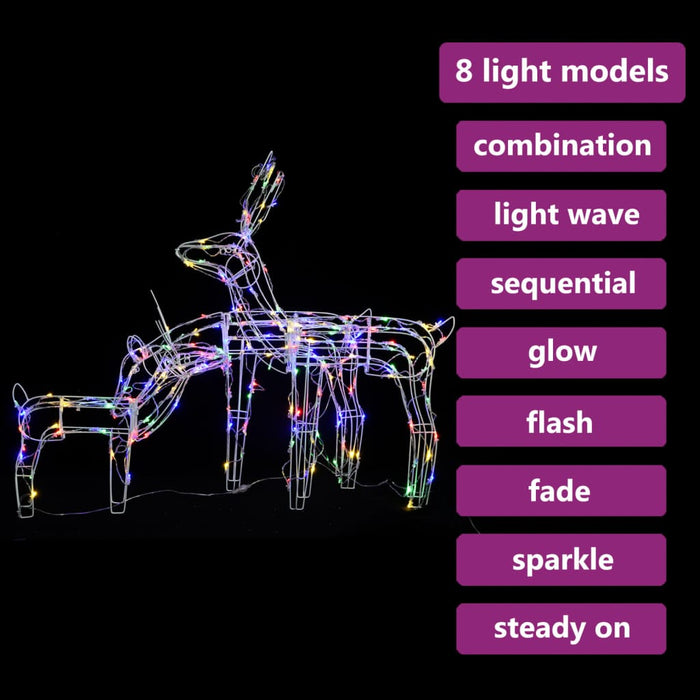 Decorazione di Natale a Forma di Renne di Luce 3 pz 229 LED