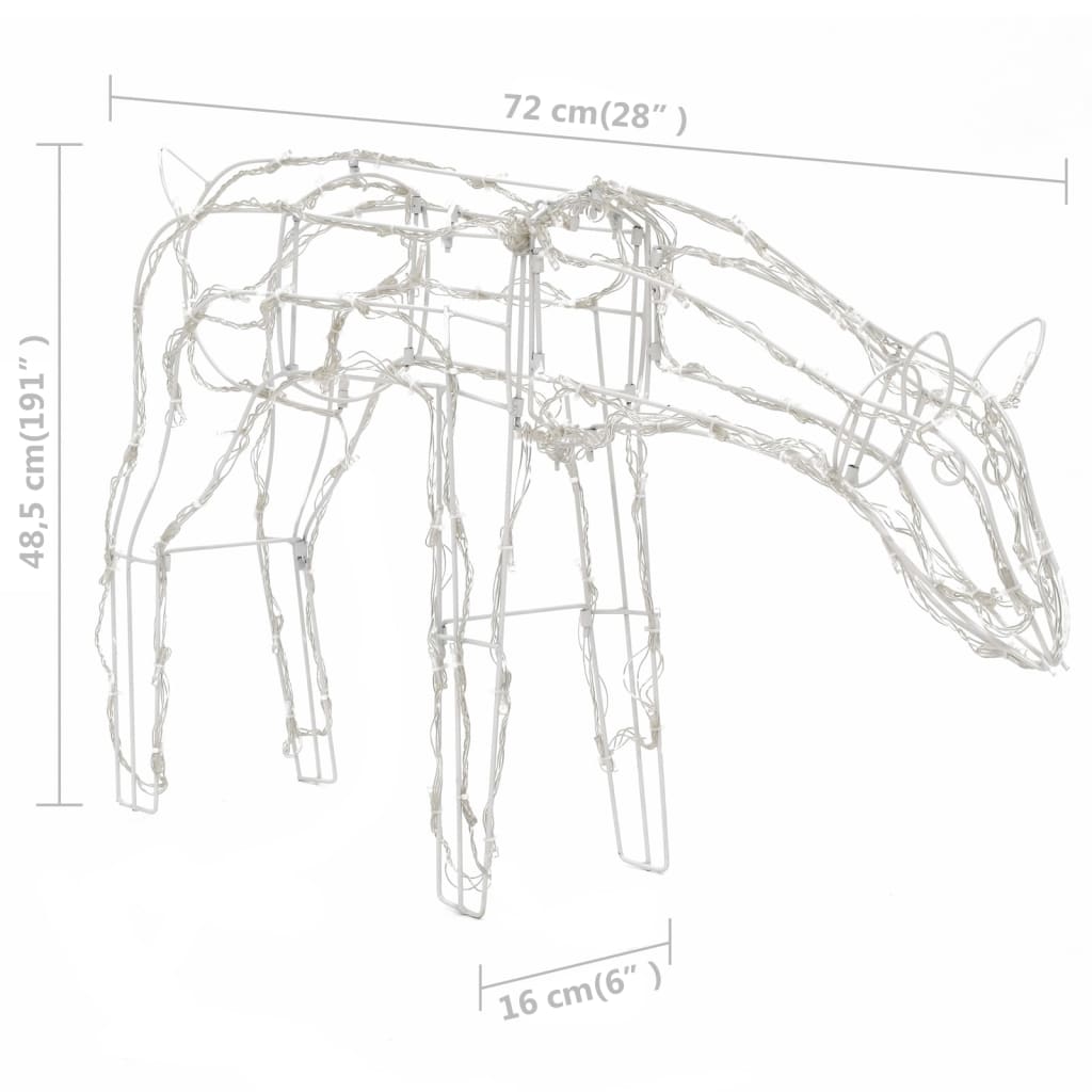 Decorazione di Natale a Forma di Renne di Luce 3 pz 229 LED