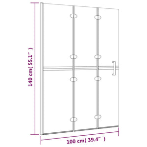 Pannello Doccia Pieghevole in ESG 100x140 cm Bianco 150738