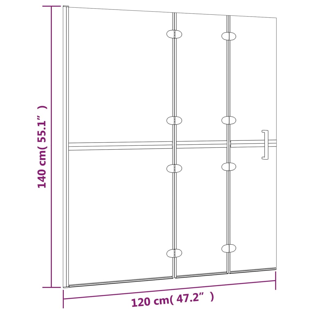 Pannello Doccia Pieghevole in ESG 120x140 cm Bianco cod mxl 42678